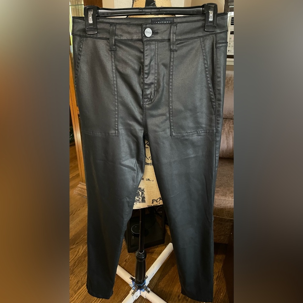 Sanctuary Black Straight Leg faux leather Pants Sz 6